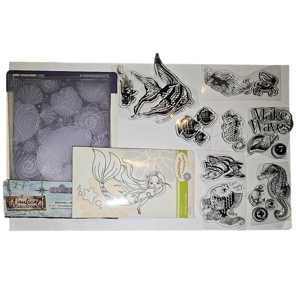 Mermaid and Sea Life Stamps And Ebossing Folder